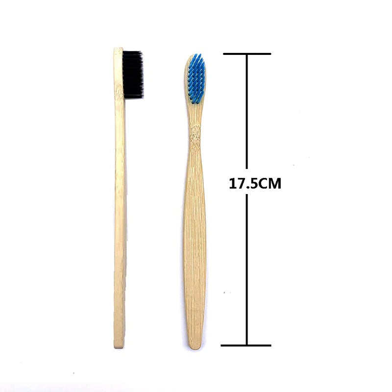 Kit com 10 escovas para dentes de bambu