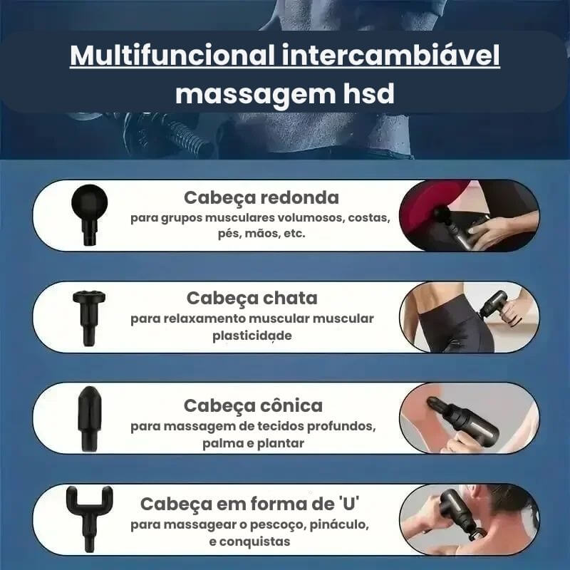 Pistola de massagem usb para relaxamento muscular