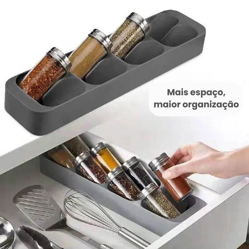 Organizador de gaveta para talheres e utensílios de cozinha com suporte para facas e colheres