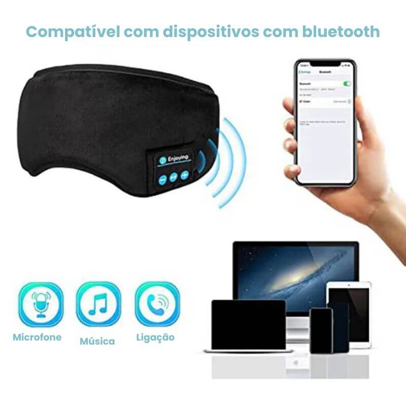 Máscara de dormir bluetooth 5.0 com fones de ouvido