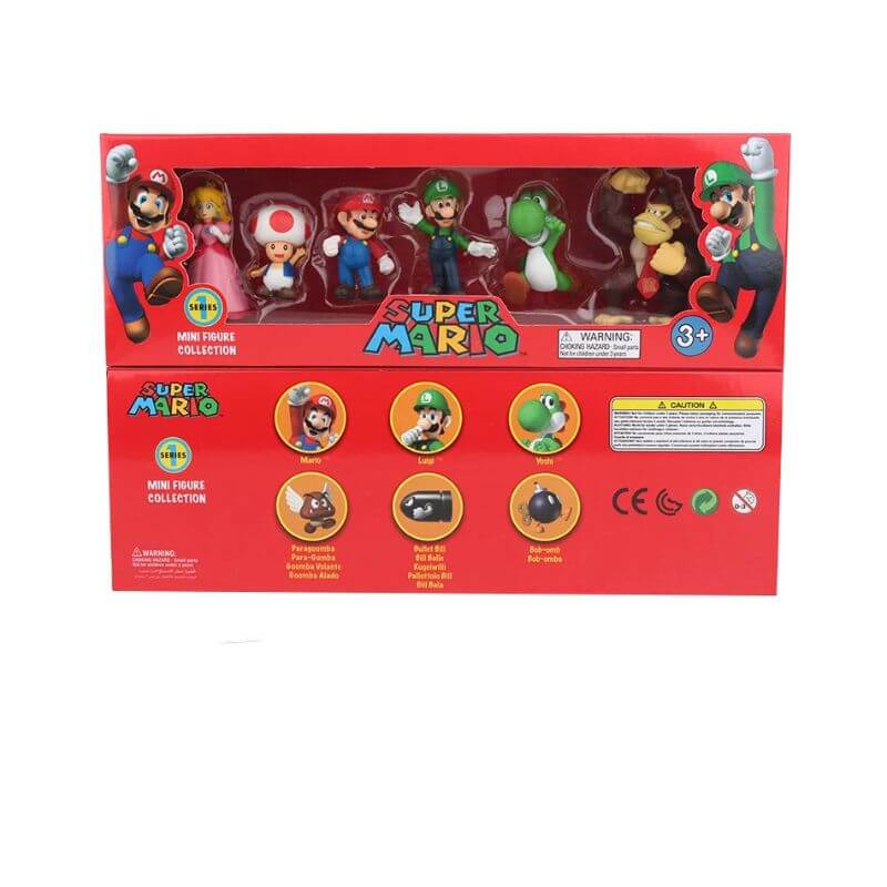 Conjunto de personagens: Luigi, Yoshi, Donkey Kong e Cogumelo