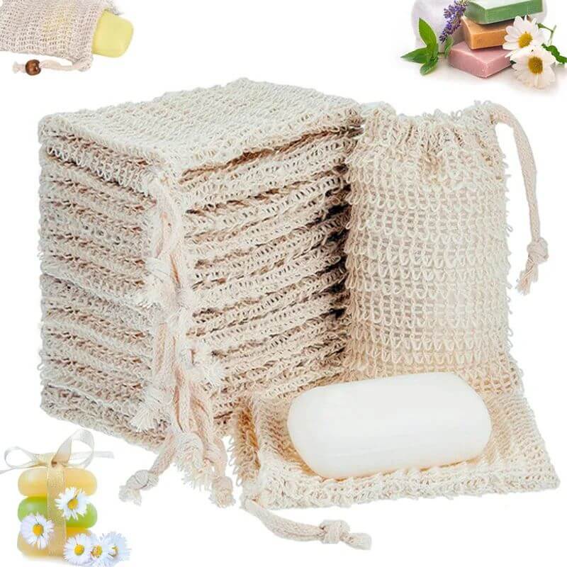 Kit com 5/10 sacos de sisal natural para sabonete