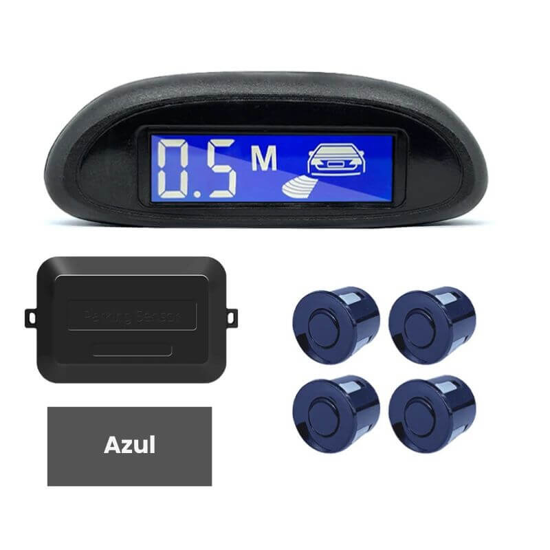 Sensor de estacionamento com monitor LED retroiluminado e sistema radar com 4 sensores.