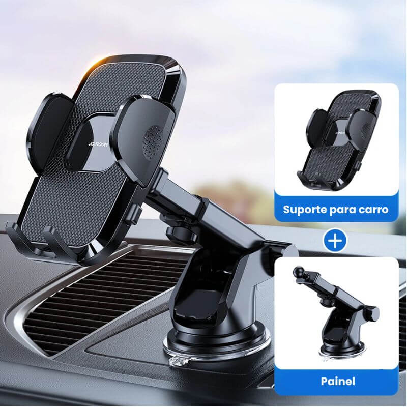 Suporte para celular de carro 360° com braço flexível.