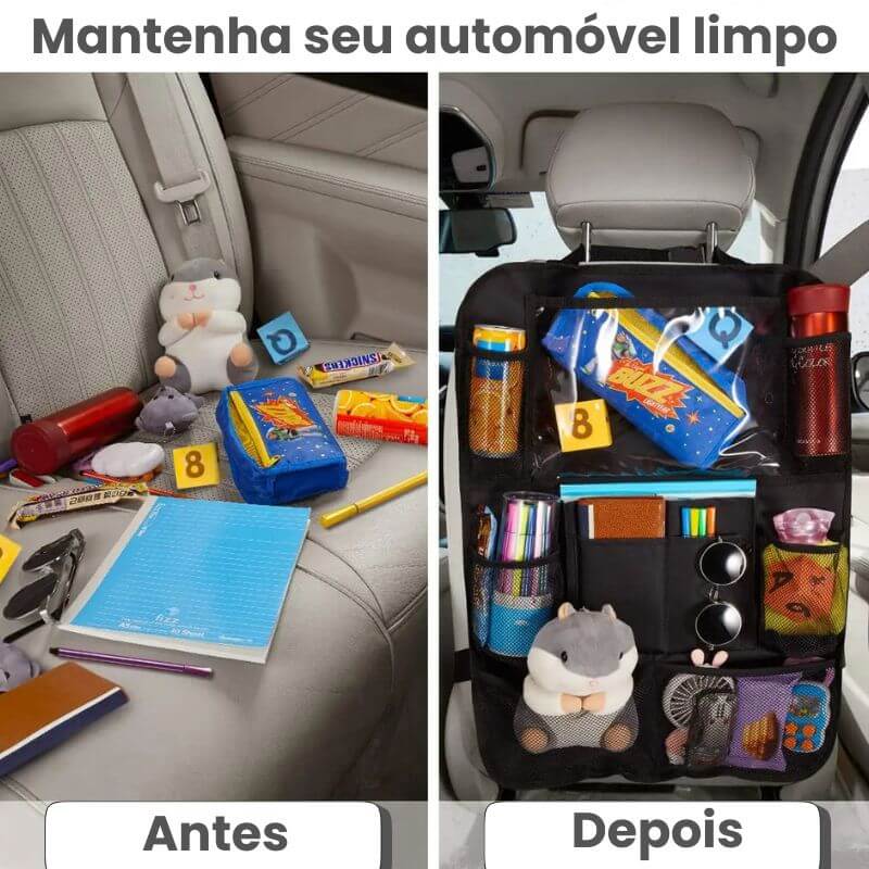 Organizador banco traseiro de carro com suporte