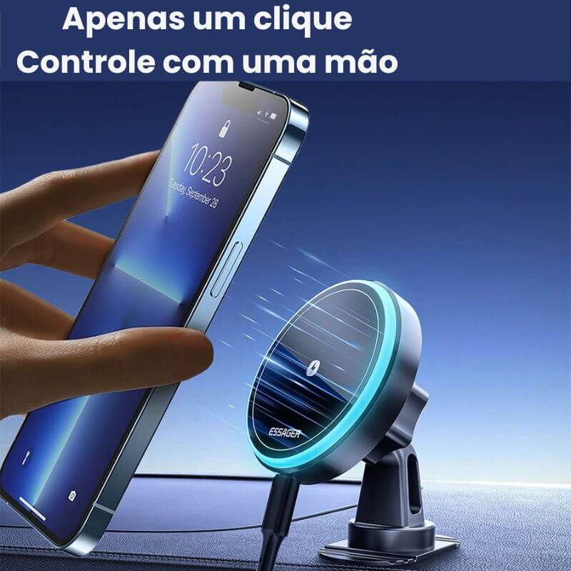 Suporte magnético para celular com carregador sem fio 15W