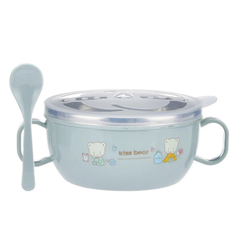 Tigela térmica infantil de aço inox 300ml com colher