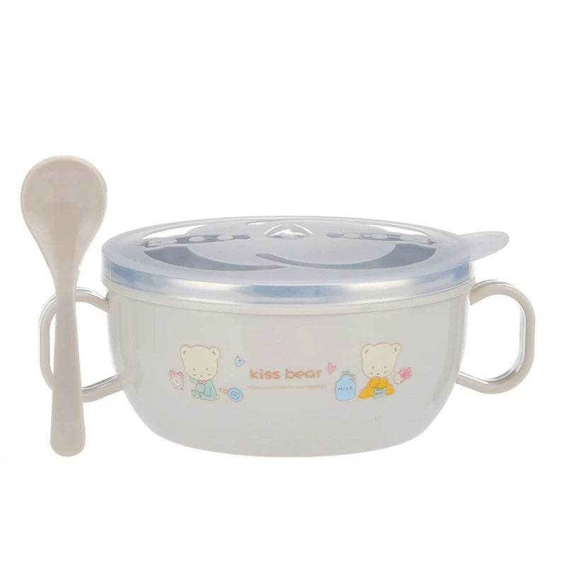 Tigela térmica infantil de aço inox 300ml com colher